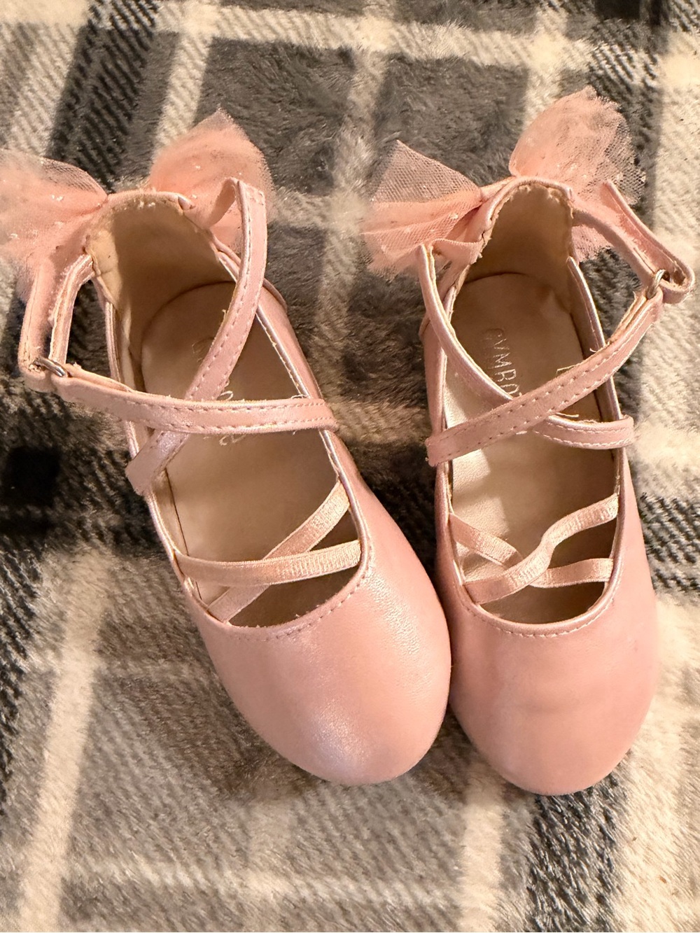 The Children's Place Pink Tulle Bow Crisscross Dress Shoes